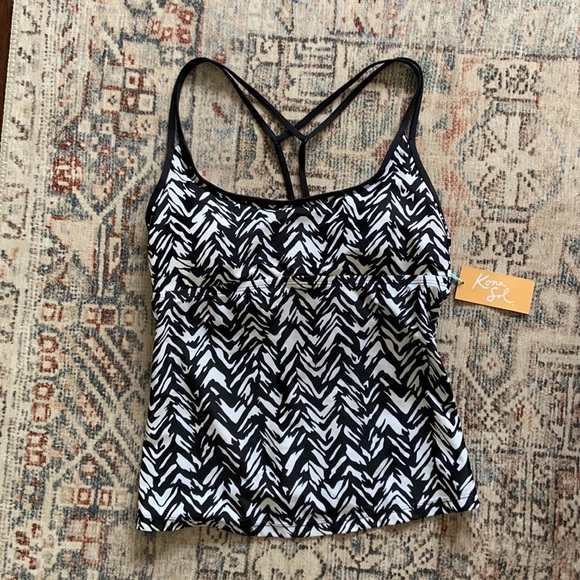 Kona Sol Swim Kona Sol Black And White Racerback Tankini Top Poshmark